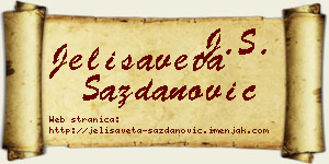 Jelisaveta Sazdanović vizit kartica